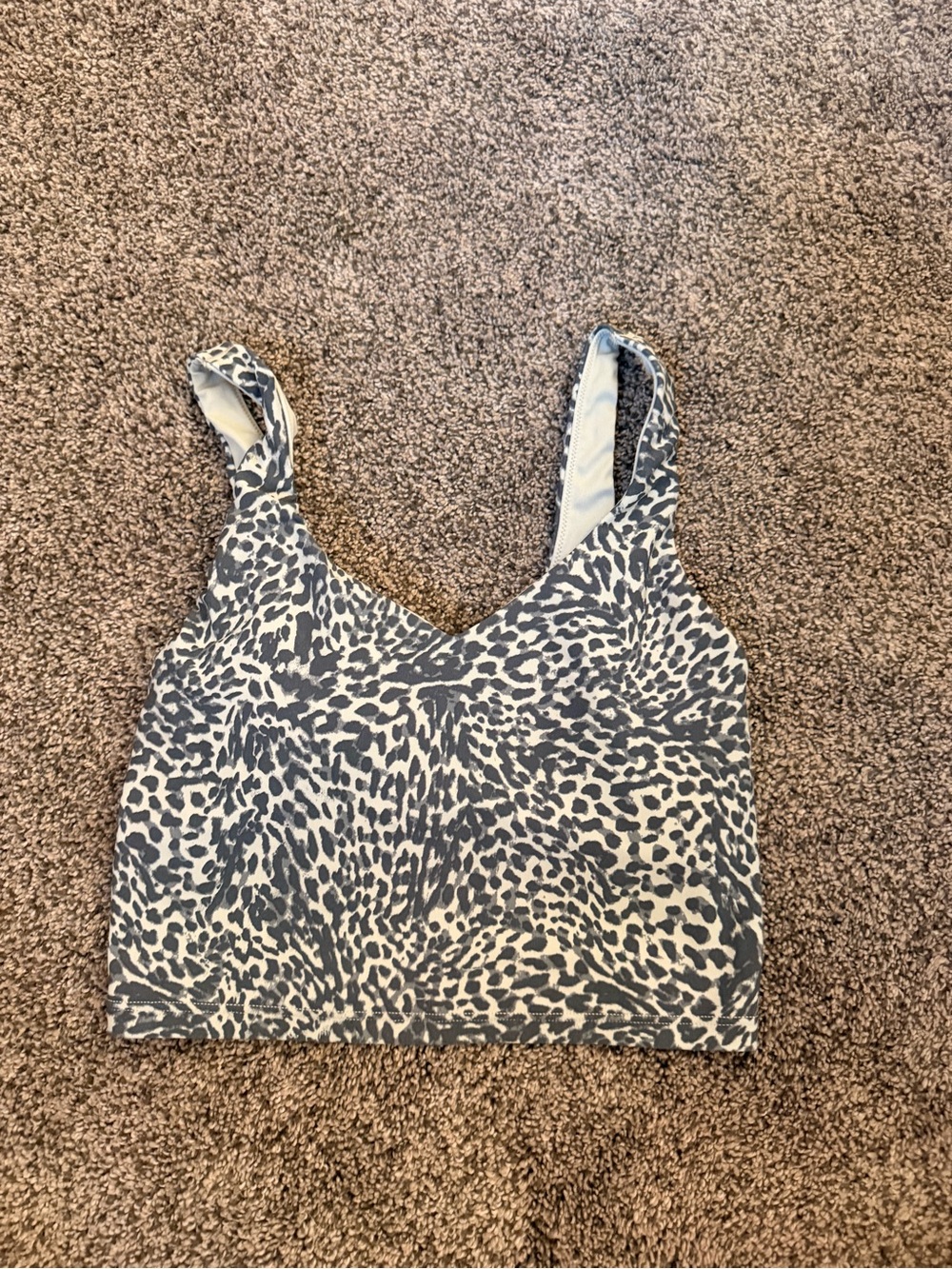 aerie Gray & White Animal Print Tank Bralette